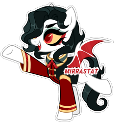 Size: 2455x2509 | Tagged: safe, artist:mirrastat, oc, oc only, bat pony, pony, base used, bat pony oc, bat wings, clothes, eyelashes, female, high res, makeup, mare, raised hoof, simple background, smiling, solo, transparent background, wings