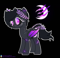 Size: 1280x1245 | Tagged: safe, artist:elberas, oc, oc only, bat pony, pony, base used, bat pony oc, black background, crescent moon, eyelashes, female, laurel wreath, mare, moon, scar, simple background, solo