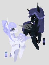 Size: 1300x1708 | Tagged: safe, artist:ryrxian, oc, oc only, bat pony, pony, bat pony oc, bat wings, duo, female, looking at each other, looking at someone, mare, wings