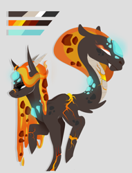 Size: 1364x1782 | Tagged: safe, artist:ryrxian, oc, oc only, monster pony, pony, augmented, augmented tail, raised hoof, reference sheet, simple background, solo, tail, white background