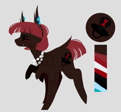 Size: 1300x1201 | Tagged: safe, artist:ryrxian, oc, oc only, monster pony, original species, pony, spiderpony, jewelry, necklace, pearl necklace, raised hoof, reference sheet, solo