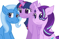 Size: 964x636 | Tagged: safe, artist:cmara, starlight glimmer, trixie, twilight sparkle, alicorn, pony, unicorn, g4, cute, diatrixes, female, glimmerbetes, magic trio, paint tool sai, simple background, trio, trio female, twiabetes, twilight sparkle (alicorn), white background