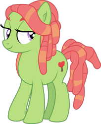 Size: 2465x3020 | Tagged: safe, artist:starcollider, tree hugger, earth pony, pony, g4, .svg available, female, full body, high res, hooves, lidded eyes, mare, missing accessory, simple background, smiling, solo, standing, svg, tail, transparent background, vector
