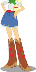 Size: 807x1589 | Tagged: safe, artist:teentitansfan201, applejack, human, equestria girls, g4, belt, boots, boots shot, clothes, cowboy boots, cutie mark on clothes, high heel boots, legs, pictures of legs, shirt, shoes, simple background, skirt, skirt shot, solo, white background
