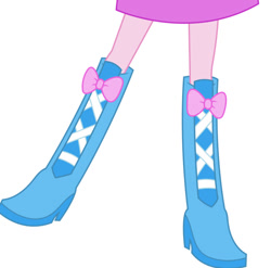 Size: 828x818 | Tagged: safe, artist:teentitansfan201, pinkie pie, human, equestria girls, g4, boots, boots shot, bow, bowtie, clothes, high heel boots, legs, pictures of legs, shoes, simple background, skirt, skirt shot, solo, white background