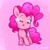 Size: 2048x2048 | Tagged: safe, artist:pfeffaroo, pinkie pie, earth pony, pony, g4, ;p, chibi, cute, diapinkes, female, filly, foal, high res, looking at you, one eye closed, smiling, smiling at you, solo, standing, stars, textured background, tongue out, turned head, wink, winking at you