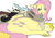 Size: 2508x1764 | Tagged: safe, artist:snspony, discord, fluttershy, draconequus, pegasus, pony, g4, female, male, preggoshy, pregnant, ship:discoshy, shipping, simple background, straight, white background