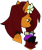 Size: 915x1086 | Tagged: safe, artist:dar, oc, oc only, oc:apple bloom, earth pony, pony, fanfic:song of seven, bottle, bust, earth pony oc, eyebrows, flower, flower in hair, potion, simple background, solo, transparent background, unshorn fetlocks