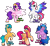 Size: 1280x1167 | Tagged: safe, artist:thehaywaiianhorse, hitch trailblazer, izzy moonbow, pipp petals, sunny starscout, zipp storm, earth pony, pegasus, pony, unicorn, g5, best pony, butt, colored wings, eye clipping through hair, female, grin, looking at you, looking back, looking back at you, male, mane five, mare, multicolored wings, open mouth, open smile, pipp butt, plot, rear view, rearing, simple background, smiling, smiling at you, spread wings, stallion, standing on two hooves, transparent background, wings