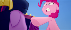 Size: 1920x808 | Tagged: safe, screencap, pinkie pie, twilight sparkle, alicorn, pony, g4, my little pony: the movie, angry, pointing, twilight sparkle (alicorn)