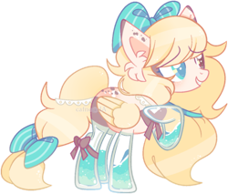 Size: 1180x1007 | Tagged: safe, artist:cafne, oc, oc only, pegasus, pony, amputee, base used, bow, eyelashes, female, hair bow, heterochromia, mare, pegasus oc, prosthetic leg, prosthetic limb, prosthetics, raised hoof, simple background, solo, tail, tail bow, transparent background, wings
