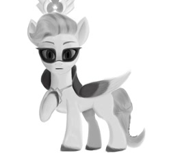 Size: 861x827 | Tagged: safe, artist:iron curtain, queen haven, pegasus, pony, g5, female, grayscale, looking at you, mare, monochrome, simple background, solo, sunglasses, white background