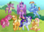 Size: 1280x940 | Tagged: safe, artist:grumpygriffcreation, applejack, fluttershy, pinkie pie, rainbow dash, rarity, spike, twilight sparkle, alicorn, dragon, pony, g4, mane seven, mane six, twilight sparkle (alicorn), winged spike, wings