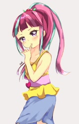 Size: 1521x2398 | Tagged: safe, artist:moh_mlp2, sour sweet, human, dance magic, equestria girls, equestria girls specials, g4, bare shoulders, clothes, female, looking at you, simple background, sleeveless, solo
