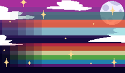 Size: 3122x1836 | Tagged: safe, rainbow dash, oc, oc:turbo swifter, g4, implied rainbow dash, night, pixel art, speed trail