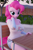 Size: 3240x4980 | Tagged: safe, artist:hunterz263, pinkie pie, earth pony, anthro, plantigrade anthro, g4, 3d, absurd resolution, blender, blushing, bracelet, breasts, busty pinkie pie, clothes, cute, daisy dukes, diapinkes, female, jewelry, legs, looking at you, nail polish, nexgen, not sfm, outdoors, shorts, sitting, smiling, smiling at you, solo