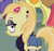 Size: 372x348 | Tagged: safe, artist:anonymous, edit, edited screencap, screencap, big macintosh, carrot top, golden harvest, noi, rarity, earth pony, pony, g4, background pony, bedroom eyes, butt, clothes, cropped, crowd, ear piercing, eyeshadow, female, female focus, filly, foal, hairclip, hoodie, looking at you, looking back, looking back at you, makeup, male, mare, piercing, plot, shirt, shorts, socks, solo focus, stallion, thigh highs, tongue out, wide eyes