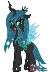 Size: 711x995 | Tagged: safe, artist:cottonsweets, queen chrysalis, changeling, pony, canterlot wedding 10th anniversary, g4, crown, horn, jewelry, looking at you, regalia, simple background, solo, white background