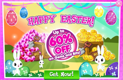 Size: 1039x674 | Tagged: safe, gameloft, angel bunny, rabbit, g4, advertisement, animal, easter, easter bunny, holiday, sale