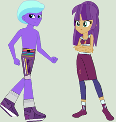 Size: 555x584 | Tagged: safe, artist:matthewjabeznazarioa, ginger owlseye, rubinstein, human, equestria girls, g4, crossover, equestria girls-ified, exeron fighters, exeron outfit, martial arts kids, martial arts kids outfit