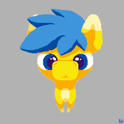 Size: 1024x1024 | Tagged: safe, artist:vohd, oc, oc only, oc:vohd, earth pony, pony, :3, animated, cute, earth pony oc, eye shimmer, gif, gray background, looking at you, loop, ocbetes, pixel art, signature, simple background, snoot, solo