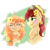 Size: 1024x1024 | Tagged: safe, artist:shimmerharmony4215, bright mac, pear butter, earth pony, pony, g4, abstract background, bust, chest fluff, ear fluff, eyes closed, female, flower, flower in hair, male, mare, ship:brightbutter, shipping, smiling, stallion, straight, transparent background, unshorn fetlocks