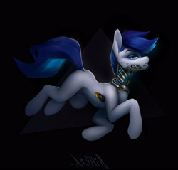 Size: 2932x2803 | Tagged: safe, artist:dashid, oc, oc only, oc:dashid, pony, augmented, black background, cyberpunk, full body, high res, simple background, solo