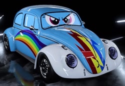 Size: 930x638 | Tagged: safe, artist:bubbabrick, rainbow dash, g4, 3d, car, carified, cars (pixar), game screencap, inanimate tf, need for speed, need for speed heat, transformation, volkswagen, volkswagen beetle