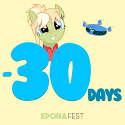 Size: 2000x2000 | Tagged: safe, oc, oc:milli, pony, 30, countdown, drone, eponafest, high res, solo