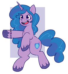 Size: 659x716 | Tagged: safe, artist:lulubell, izzy moonbow, pony, unicorn, g5, my little pony: tell your tale, eyebrows, eyebrows visible through hair, female, mare, open mouth, open smile, smiling, solo