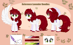 Size: 3722x2324 | Tagged: safe, artist:2pandita, oc, oc only, oc:lavender doodles, pegasus, pony, female, high res, mare, reference sheet, solo