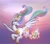 Size: 2245x1988 | Tagged: safe, artist:alumx, princess celestia, alicorn, pony, g4, bottle, drink, female, flying, glowing, glowing horn, high res, horn, koumiss, kumis, levitation, looking at something, magic, mare, milk, open mouth, open smile, smiling, solo, spread wings, telekinesis, turned head, windswept mane, wings