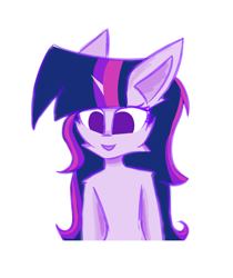Size: 3786x4511 | Tagged: safe, artist:toxinagraphica, twilight sparkle, pony, unicorn, semi-anthro, g4, absurd resolution, alternate hairstyle, bipedal, cheek fluff, colored sketch, cute, ear fluff, ears back, female, fluffy, mare, no pupils, open mouth, open smile, silly, silly face, sketch, smiling, solo
