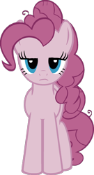 Size: 1024x1903 | Tagged: safe, artist:foxyfell1337, mean pinkie pie, earth pony, pony, g4, the mean 6, clone, female, front view, frown, full body, hooves, lidded eyes, mare, show accurate, simple background, solo, standing, transparent background