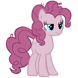 Size: 1600x1600 | Tagged: safe, artist:foxyfell1337, mean pinkie pie, earth pony, pony, g4, the mean 6, clone, female, frown, full body, hooves, lidded eyes, mare, show accurate, simple background, solo, standing, three quarter view, transparent background