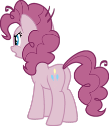 Size: 830x962 | Tagged: safe, artist:foxyfell1337, mean pinkie pie, earth pony, pony, g4, the mean 6, butt, clone, female, full body, hooves, mare, open mouth, plot, show accurate, simple background, solo, standing, tail, transparent background