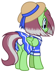 Size: 1857x2408 | Tagged: safe, artist:lightning stripe, oc, oc only, oc:watermelon success, pegasus, pony, g4, butt, clothes, dress, hat, plot, rear view, show accurate, simple background, solo, straw hat, technically an upskirt shot, transparent background, upskirt
