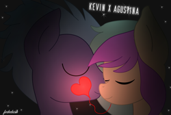 Size: 2988x2004 | Tagged: safe, artist:fededash, oc, oc only, oc:strenshoe starry, oc:venus, pony, eyes closed, heart, high res, love