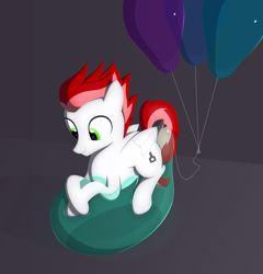 Size: 3011x3141 | Tagged: safe, artist:mizhisha, oc, oc only, oc:swift apex, pegasus, pony, abstract background, balloon, balloon riding, high res, male, requested art, solo, string, that pony sure does love balloons