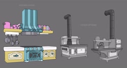 Size: 3300x1774 | Tagged: safe, artist:vivian lieu, g5, my little pony: make your mark, official, leak, spoiler:g5, concept art, kitchen, pot, stove