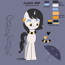 Size: 3000x3000 | Tagged: safe, artist:bestponies, oc, oc only, oc:cloudy drip, pony, accessory, cutie mark, female, high res, mare, reference sheet