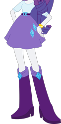 Size: 816x1659 | Tagged: safe, rarity, human, equestria girls, g4, belt, boots, boots shot, clothes, cropped, cutie mark on clothes, diamond, hand on hip, high heel boots, jewelry, legs, pictures of legs, shirt, shoes, simple background, skirt, skirt shot, solo, transparent background