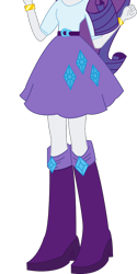Size: 560x1119 | Tagged: safe, rarity, human, equestria girls, g4, belt, boots, boots shot, clothes, cropped, cutie mark on clothes, diamond, high heel boots, jewelry, legs, pictures of legs, shirt, shoes, simple background, skirt, skirt shot, solo, transparent background
