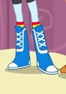 Size: 136x195 | Tagged: safe, rainbow dash, human, equestria girls, g4, my little pony equestria girls, boots, boots shot, clothes, cropped, legs, picture for breezies, pictures of legs, shoes, skirt, socks, solo
