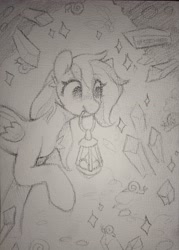 Size: 2780x3891 | Tagged: safe, artist:orchidpony, oc, oc only, pegasus, pony, crystal, high res, lantern, mouth hold, solo, traditional art