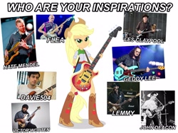 Size: 4096x3072 | Tagged: safe, applejack, human, equestria girls, g4, bass guitar, davie504, foo fighters, geddy lee, irl, irl human, john deacon, lemmy, les claypool, motorhead, musical instrument, nate mendel, photo, queen (band), red hot chili peppers, rush, rush (band), victor wooten