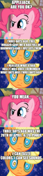 Size: 500x2025 | Tagged: safe, edit, edited screencap, screencap, applejack, pinkie pie, g4, 4/20, 420, brownie, comic, drugged, drugs, food, high, implied tree hugger, screencap comic, stoned