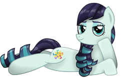 Size: 1920x1200 | Tagged: safe, artist:starless, derpibooru exclusive, coloratura, earth pony, pony, g4, draw me like one of your french girls, female, lying down, mare, prone, simple background, solo, transparent background