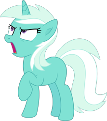 Size: 3469x3903 | Tagged: safe, alternate version, artist:starcollider, cornetta, pony, unicorn, g4, my little pony: friendship is magic, triple threat, .svg available, angry, blank flank, d:, female, high res, mare, no cutie marks because im lazy, not lyra, open mouth, simple background, solo, svg, transparent background, vector