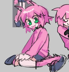 Size: 640x671 | Tagged: safe, artist:professi--onal, oc, oc:fluffle puff, human, blush sticker, blushing, clothes, cute, humanized, looking at you, sweater